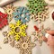 60 PCS Unfinished Wooden Snowflake Cutouts – Blank Paintable Christmas Craft Shapes for Kids DIY Art Projects, Holiday Decorations, Gift Making & Room Decor (with Hanging Rope)